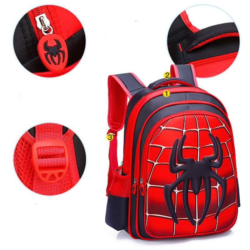 MARVEL Captain America Children 3D Cute Spiderman Design Backpack boys