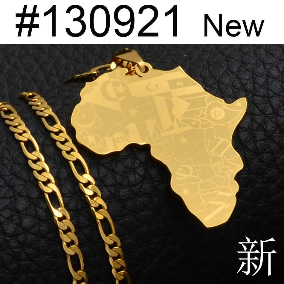 Africa Map Pendant Necklaces