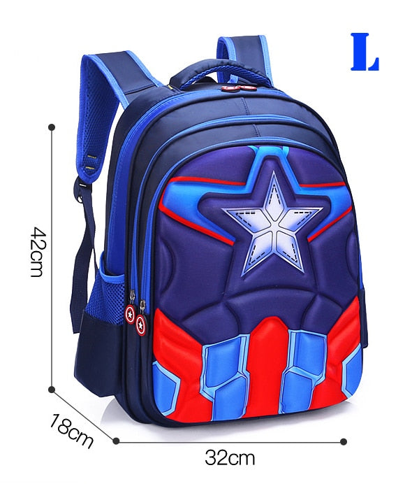 MARVEL Captain America Children 3D Cute Spiderman Design Backpack boys