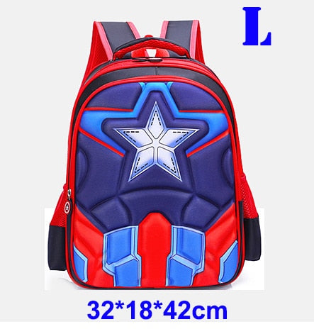 MARVEL Captain America Children 3D Cute Spiderman Design Backpack boys