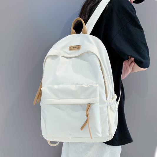 Men Women Harajuku School Backpack Female Male Cool Waterproof Travel Bag Girl Boy Solid Color Backpack Ladies Student Bags Cute