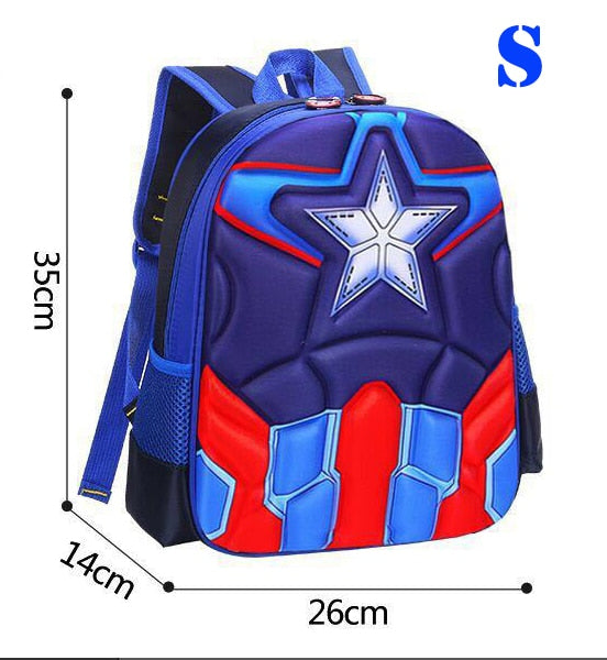 MARVEL Captain America Children 3D Cute Spiderman Design Backpack boys