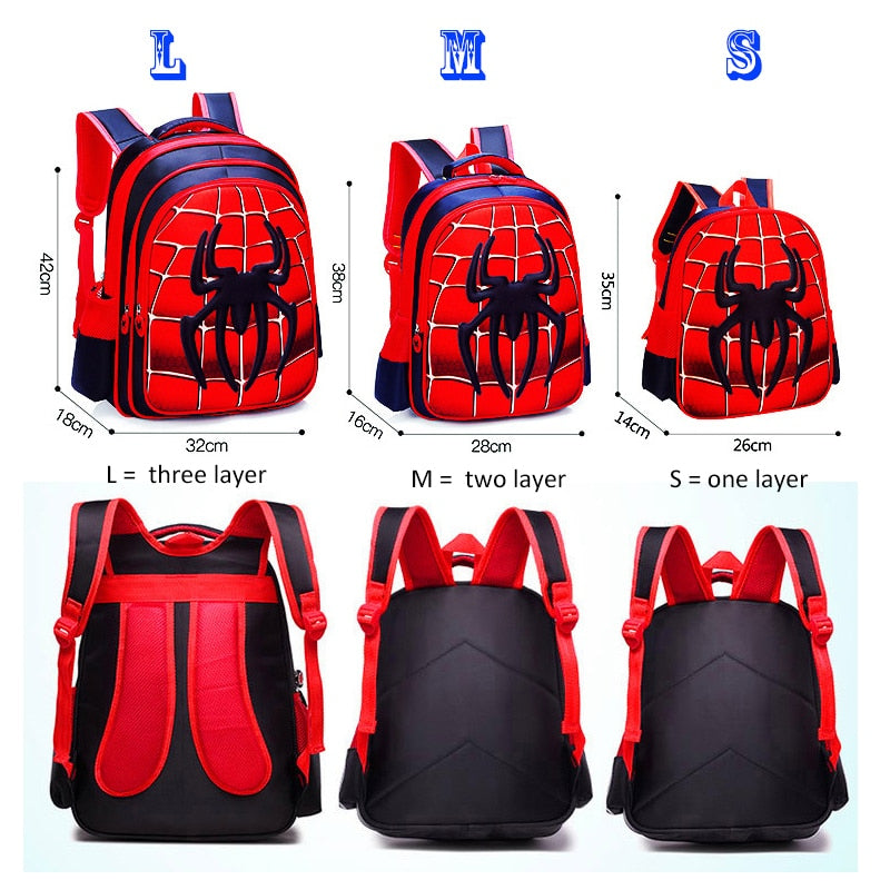 MARVEL Captain America Children 3D Cute Spiderman Design Backpack boys