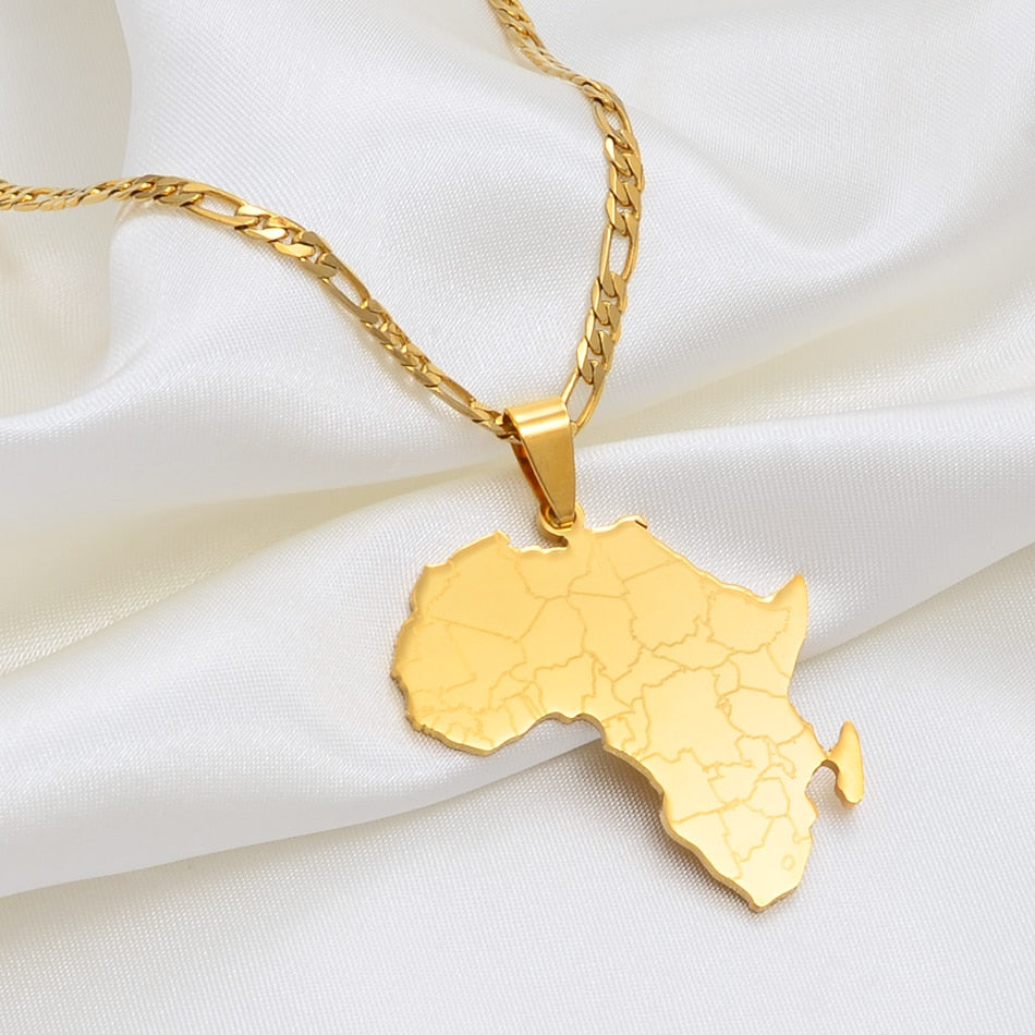 Africa Map Pendant Necklaces