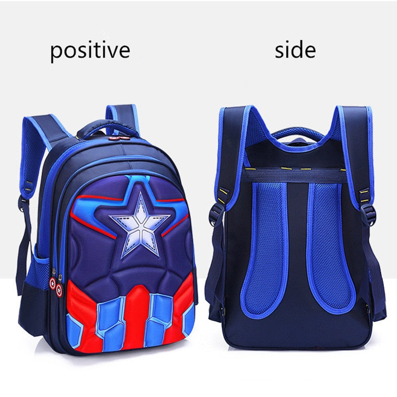 MARVEL Captain America Children 3D Cute Spiderman Design Backpack boys