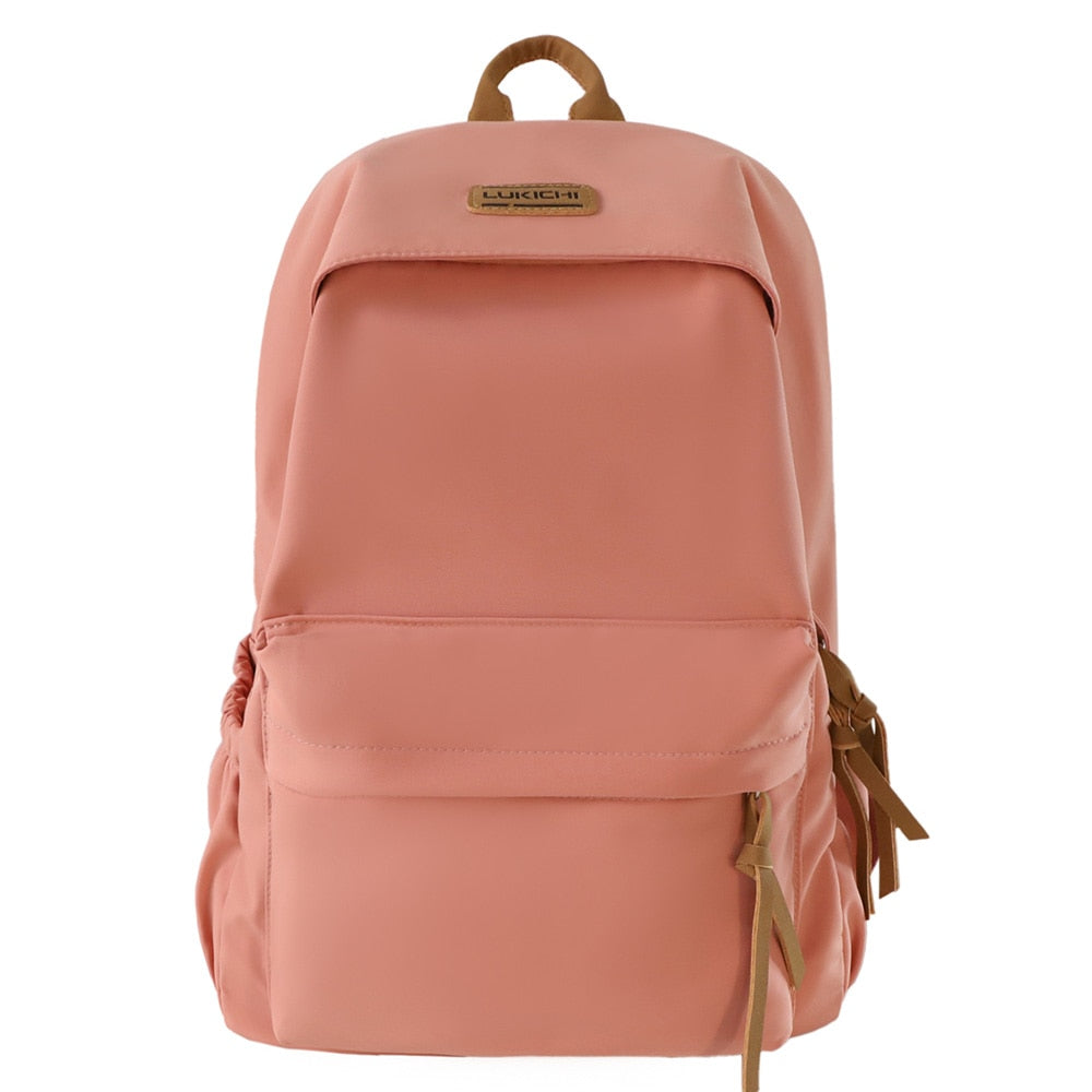 Men Women Harajuku School Backpack Female Male Cool Waterproof Travel Bag Girl Boy Solid Color Backpack Ladies Student Bags Cute