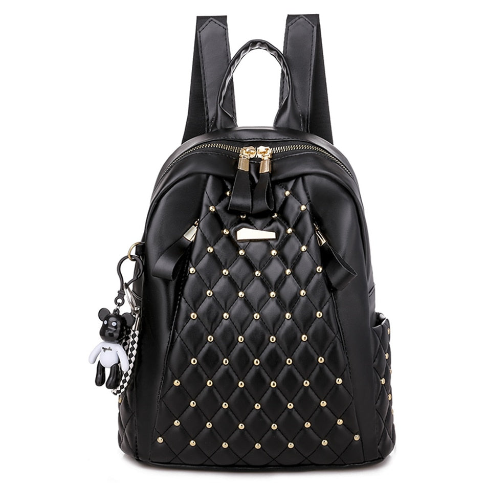 High-Quality Leather Women Backpack Casual School