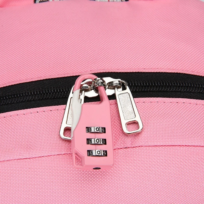 Large school bags for teenage girls USB with lock Anti-theft backpack