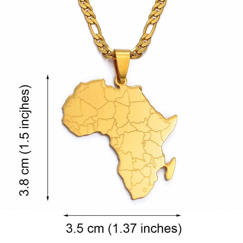 Africa Map Pendant Necklaces