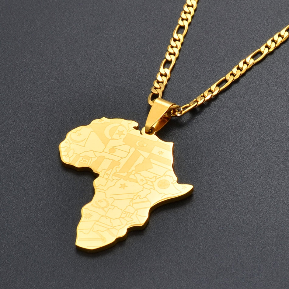 Africa Map Pendant Necklaces