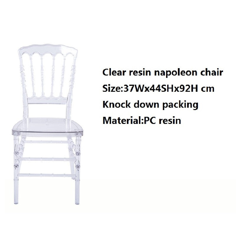 Transparent Clear Acrylic Napoleon  Wedding Chair