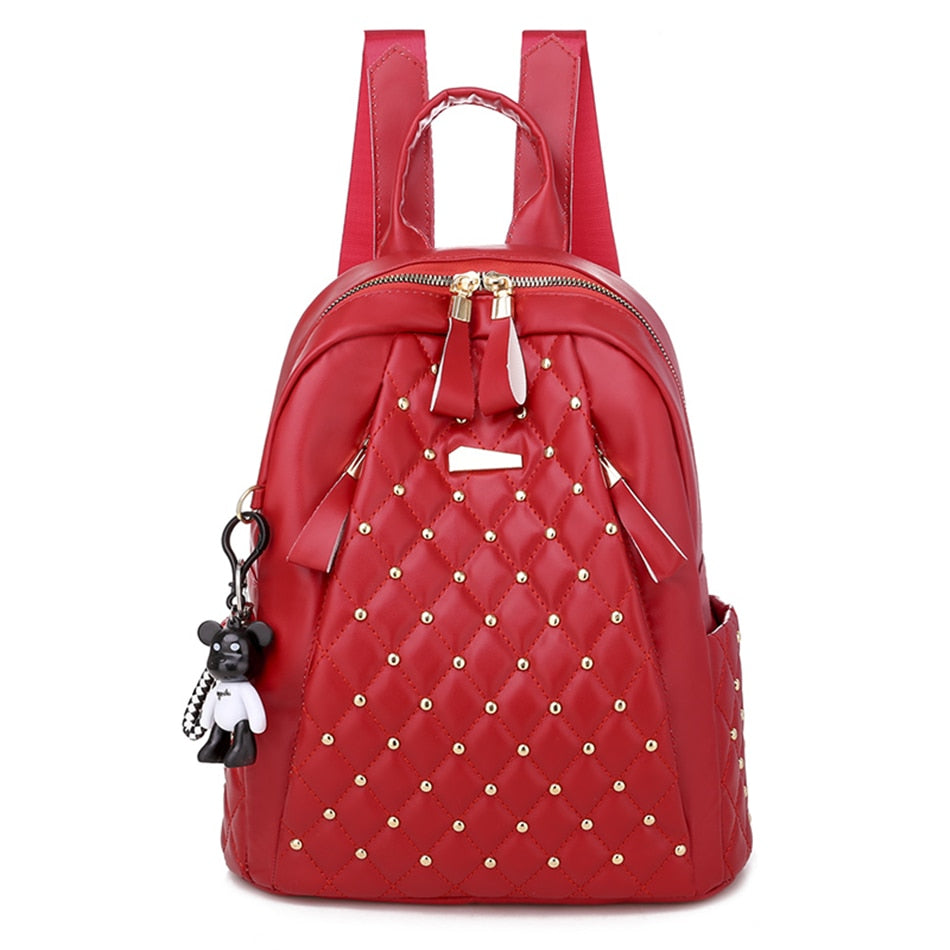 High-Quality Leather Women Backpack Casual School