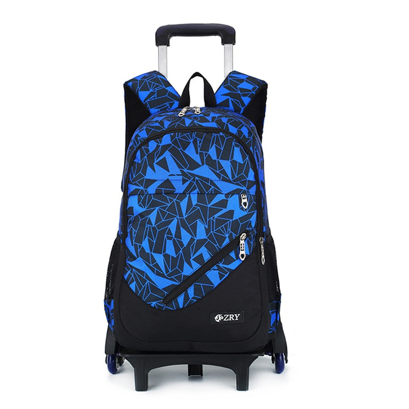 School Backpack Removable Children School Bags With 2/6 Wheels Stairs