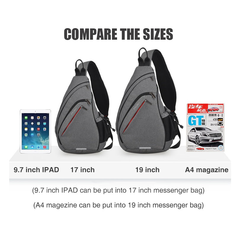 Mixi Men One Shoulder Backpack Women Sling Bag Crossbody USB Boys