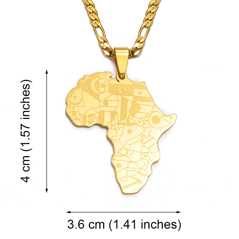 Africa Map Pendant Necklaces