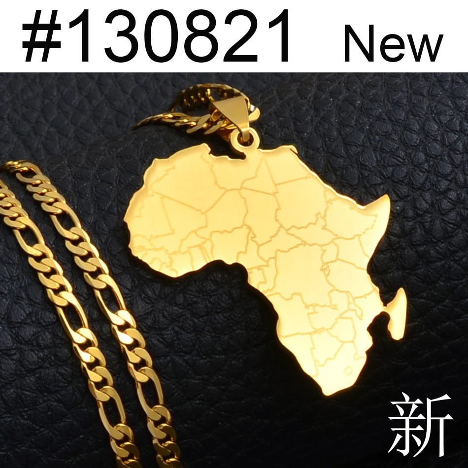 Africa Map Pendant Necklaces