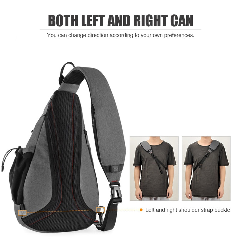 Mixi Men One Shoulder Backpack Women Sling Bag Crossbody USB Boys