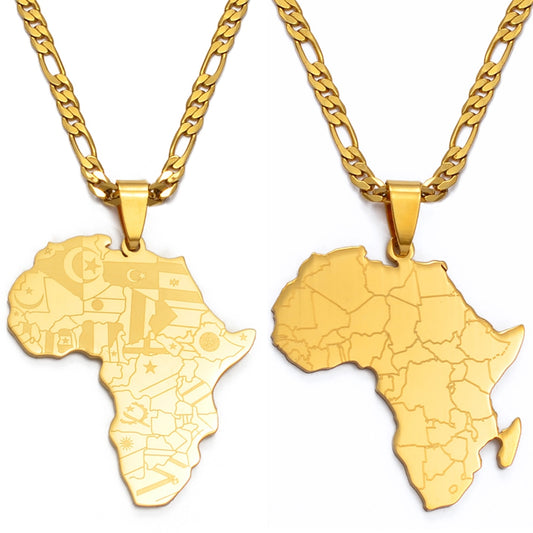 Africa Map Pendant Necklaces