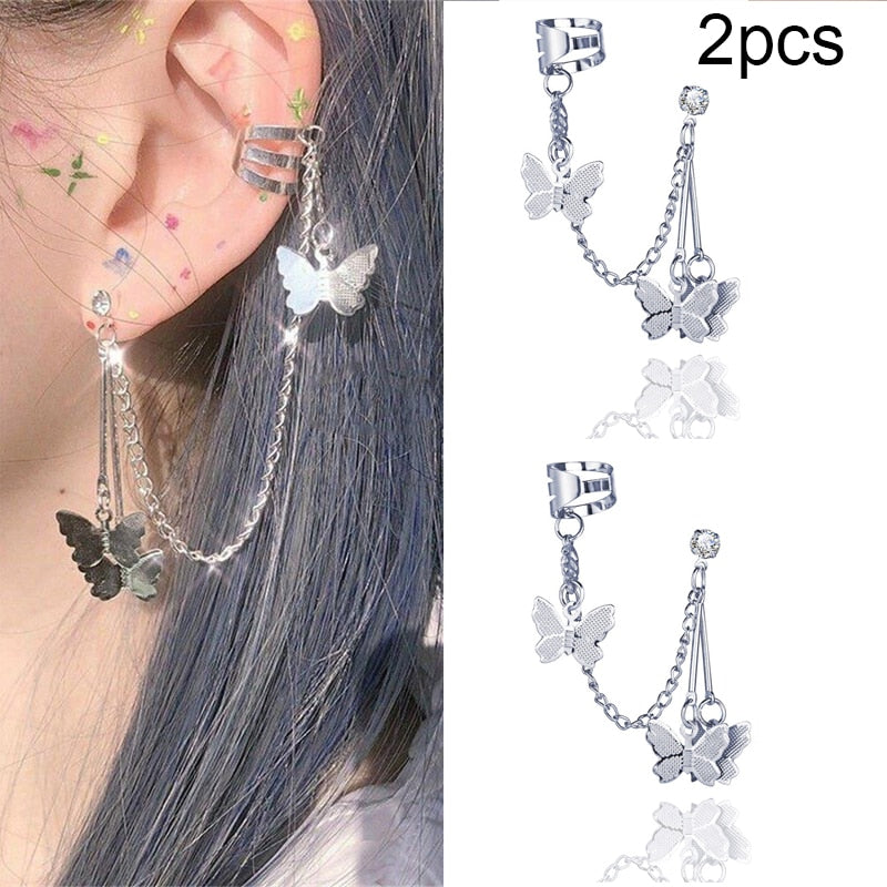 Leaves Clip Earrings for Women Men Jewelry Gift