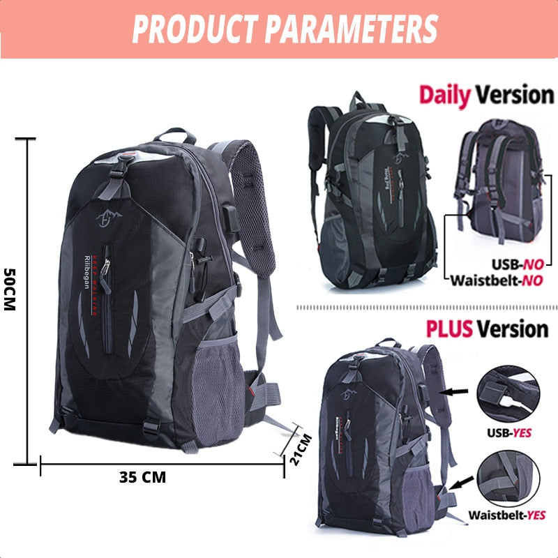 Quality Nylon Waterproof Travel Backpacks Men Climbing Travel Bags Hiking Backpack Outdoor Sport School Bag Men Backpack Women