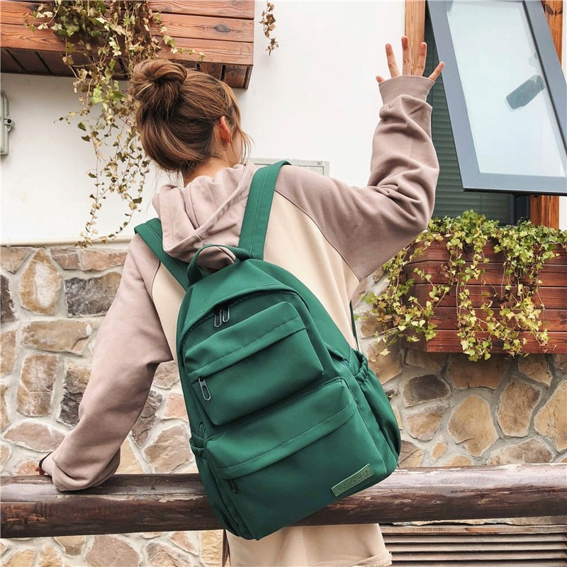 Solid Color Backpack For Women 2021 Waterproof