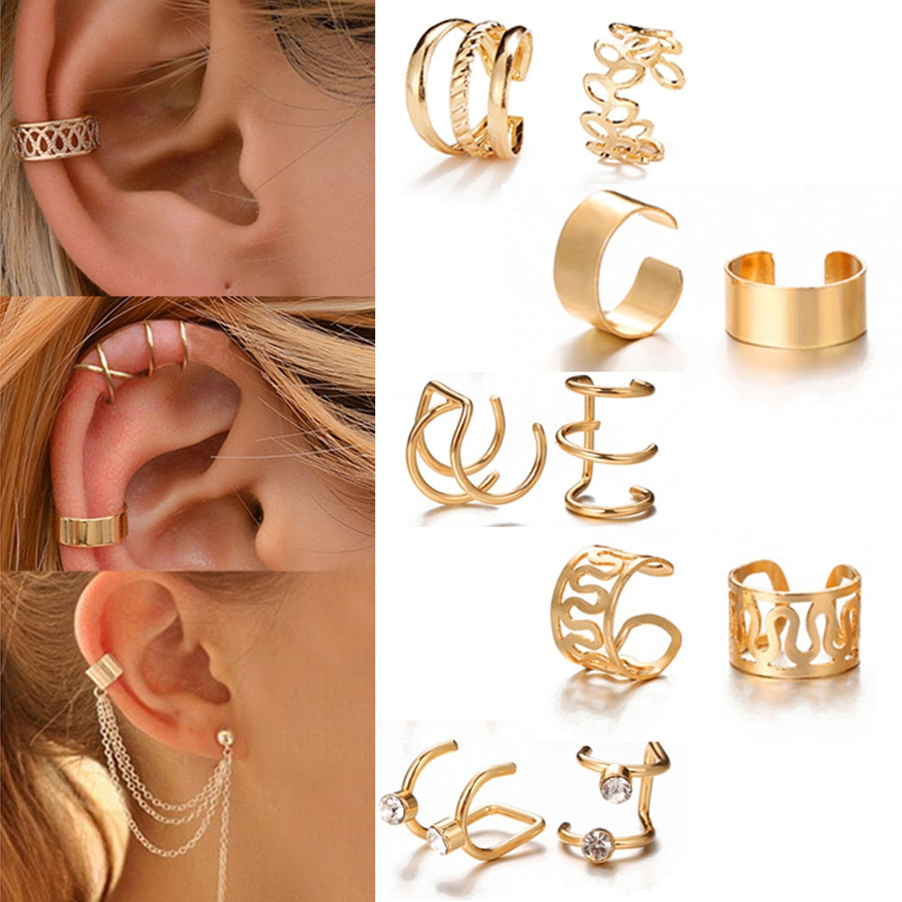 Leaves Clip Earrings for Women Men Jewelry Gift