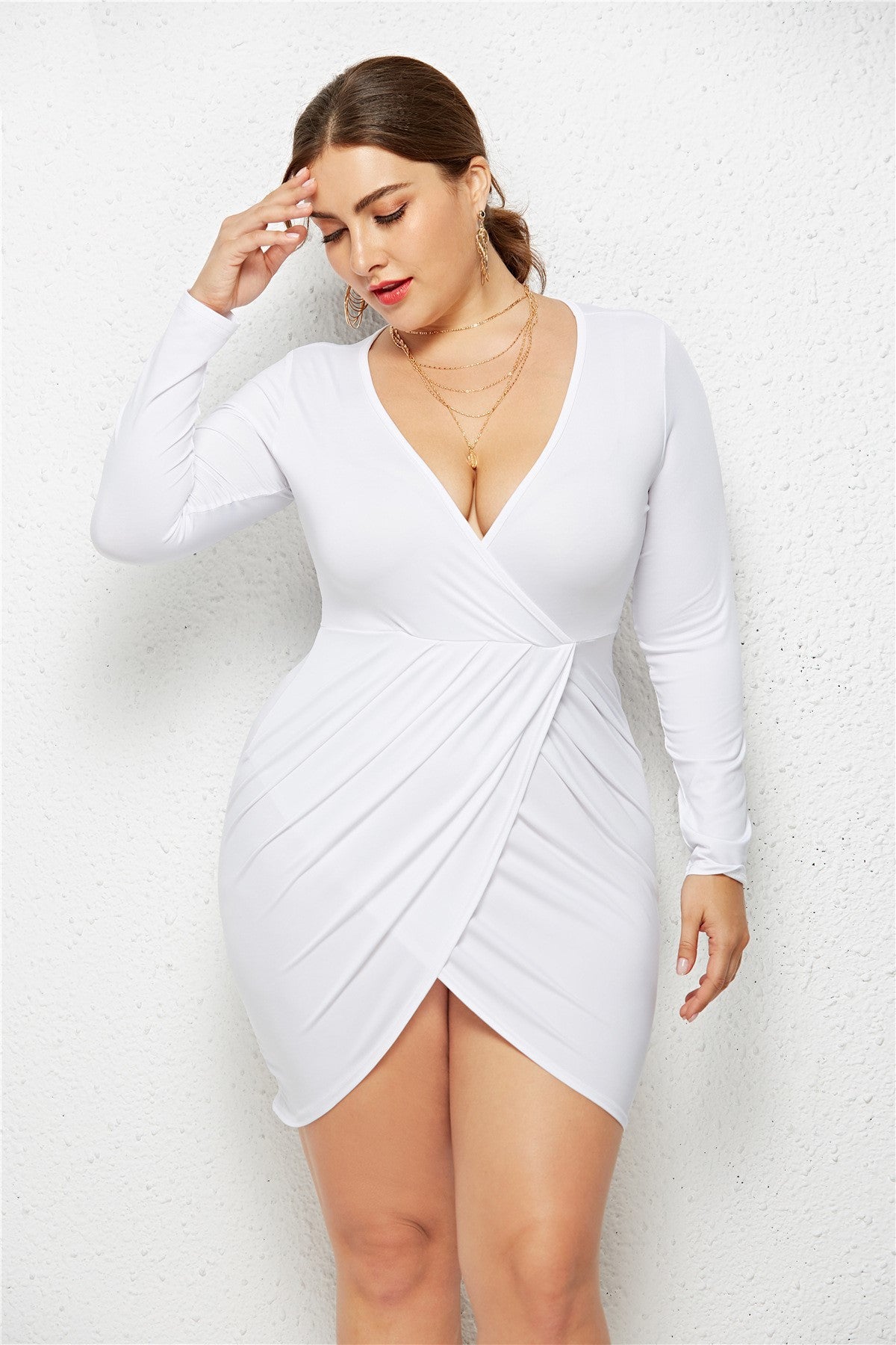 Newfat Ladies Dress Women Deep V Sexy Party Dress